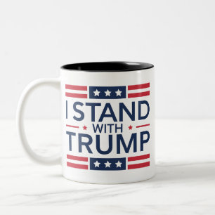 Trump 2024 I Stand With Trump Support President  Two-Tone Coffee Mug