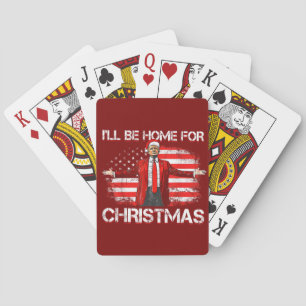 Trump 2024 I'll Be Home For Christmas Poker Cards