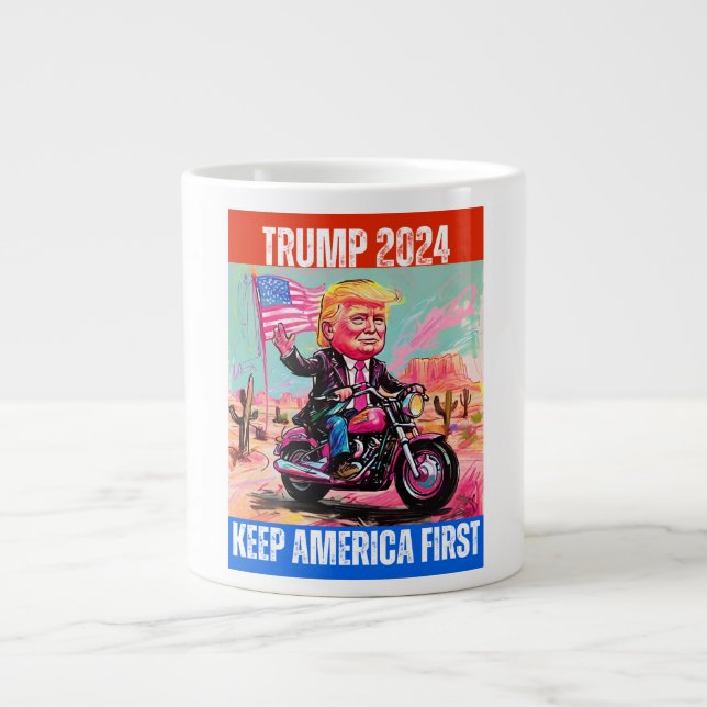 TRUMP 2024 KEEP AMERICA FIRST GIANT COFFEE MUG (Front)