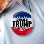 Trump 2024 Keep America Great - blue red Button<br><div class="desc">A design supporting President Trump's re-election campaign. A modern and minimal layout that will stand our in a crowd. This classic design is bold and easy-to-read. Trump is very big and can be seen from a long distance. A design supporting President Trump's re-election campaign. Keep America Great and Re-Elect Donald...</div>