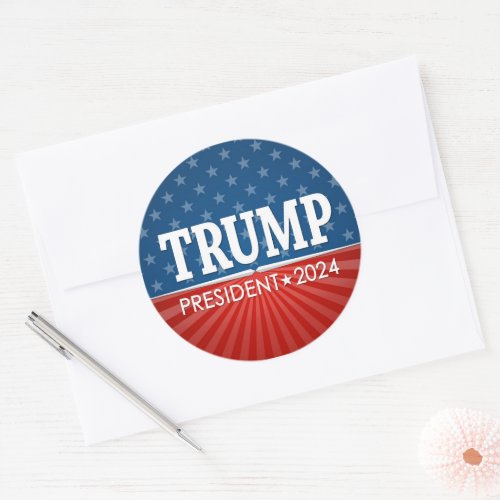 Trump 2024 Keep America Great _ blue red Classic Round Sticker