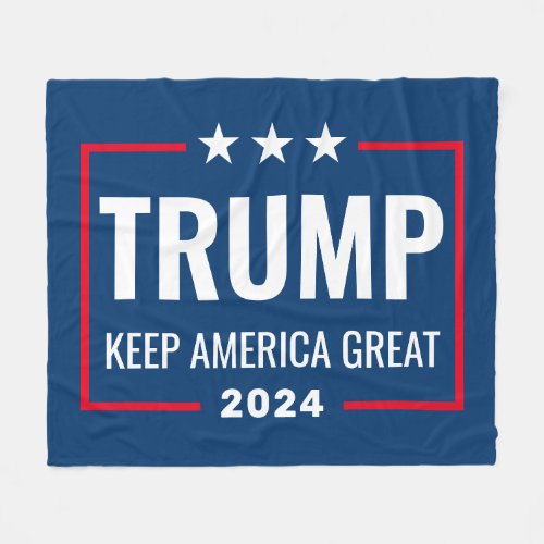 Trump 2024 Keep America Great _ blue red Fleece Blanket