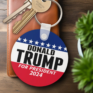 Trump 2024 Keep America Great - blue red Keychain
