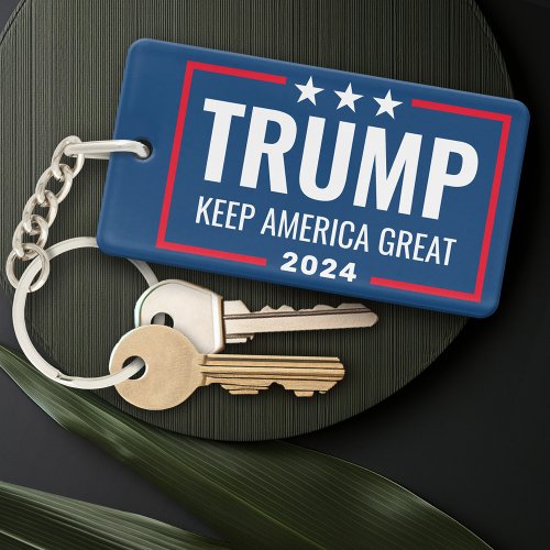 Trump 2024 Keep America Great _ blue red Keychain