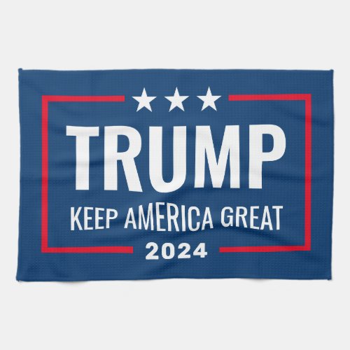 Trump 2024 Keep America Great _ blue red Kitchen Towel