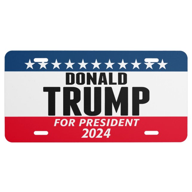 Trump 2024 Keep America Great - blue red License Plate (Front)