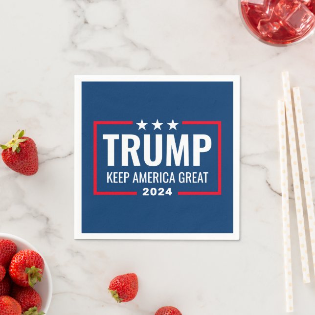 Trump 2024 Keep America Great - blue red Napkins (Insitu)