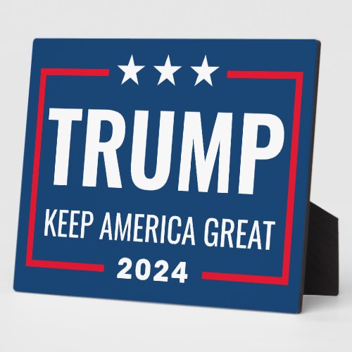 Trump 2024 Keep America Great _ blue red Plaque