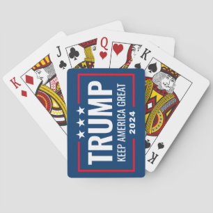 Trump 2024 Keep America Great - blue red Poker Cards