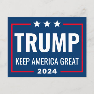 Trump 2024 Keep America Great - blue red Postcard