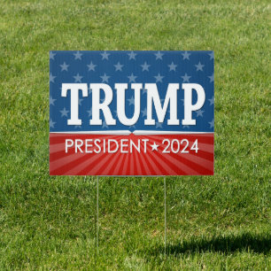 Trump 2024 Keep America Great - blue red Sign