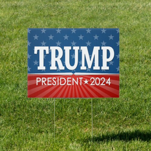 Trump 2024 Keep America Great _ blue red Sign
