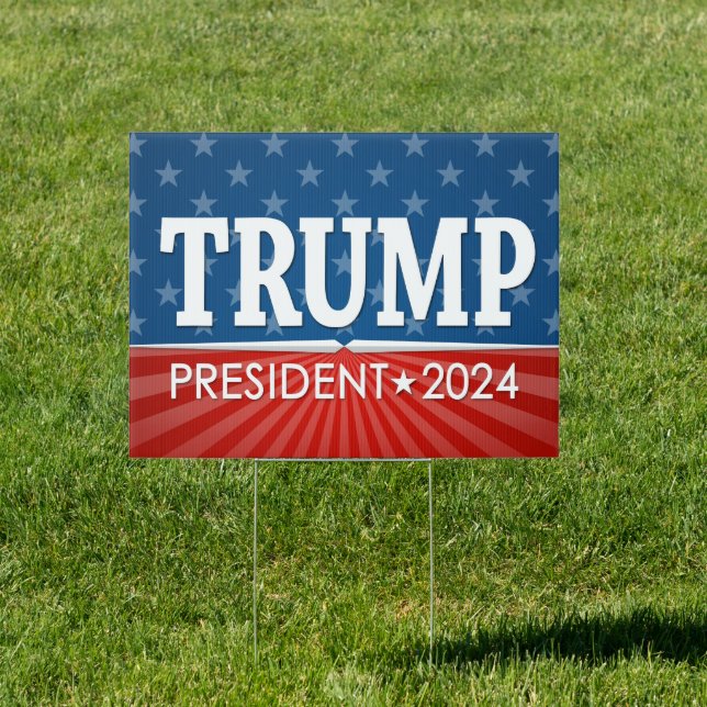 Trump 2024 Keep America Great - blue red Sign (Insitu)