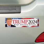 Trump 2024 Keep America Great Bumper Sticker (On Car)