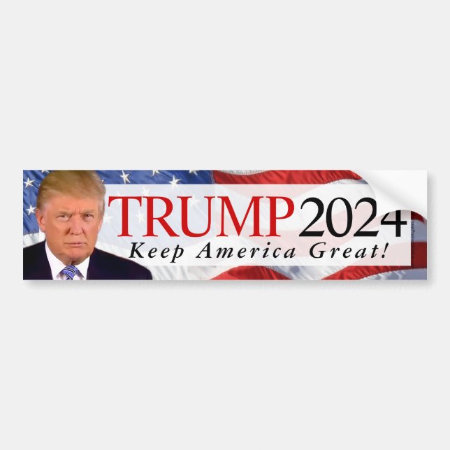 Trump 2024 Keep America Great Bumper Sticker (Front)