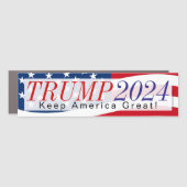 Trump 2024 Keep America Great Bumper Sticker Car Magnet (Front)