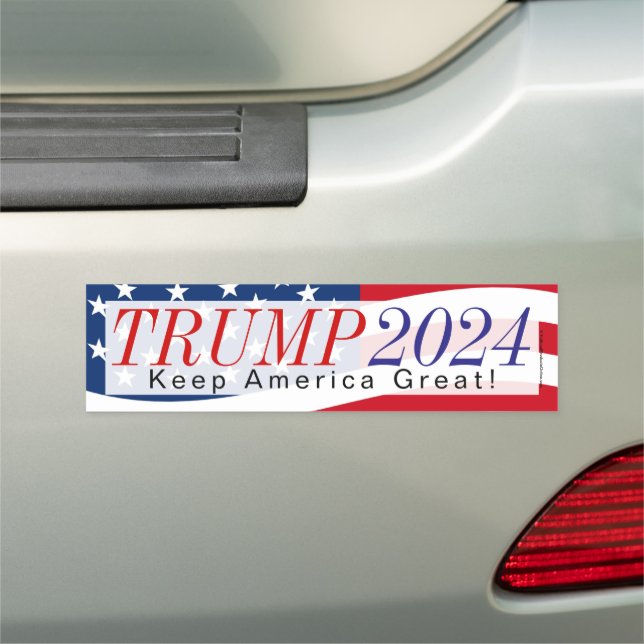 Trump 2024 Keep America Great Bumper Sticker Car Magnet (In Situ)