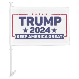 Trump 2024 - Keep America Great Car Flag