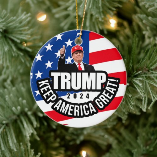 Trump 2024 Keep America Great Ceramic Ornament