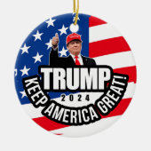 Trump 2024 Keep America Great Ceramic Ornament (Front)