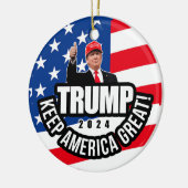 Trump 2024 Keep America Great Ceramic Ornament (Left)