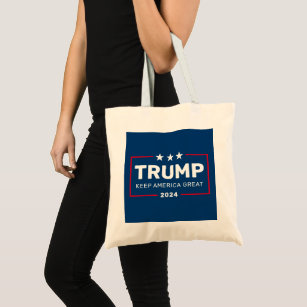 Trump 2024 - Keep America Great - red blue Tote Bag
