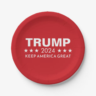 Trump 2024 - Keep America Great Red Paper Plates