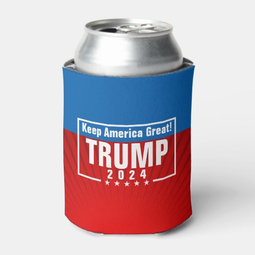 Trump 2024 Keep America Great Stars Frame Can Cooler