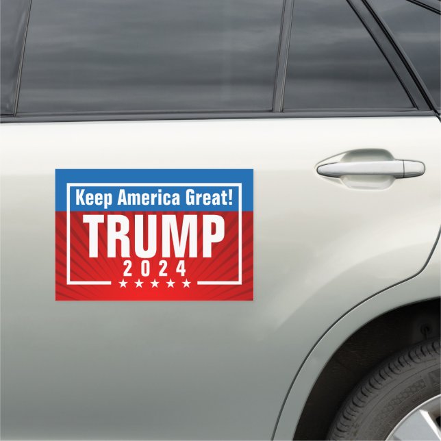Trump 2024 Keep America Great Stars Frame Car Magnet (In Situ)