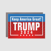 Trump 2024 Keep America Great Stars Frame Car Magnet (Front)