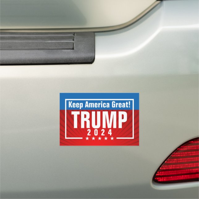 Trump 2024 Keep America Great Stars Frame Car Magnet (In Situ)