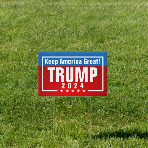 Trump 2024 Keep America Great Stars Frame Sign