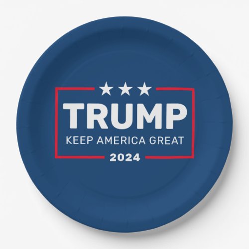 Trump 2024 _ Keep America Great with Stars Paper Plates