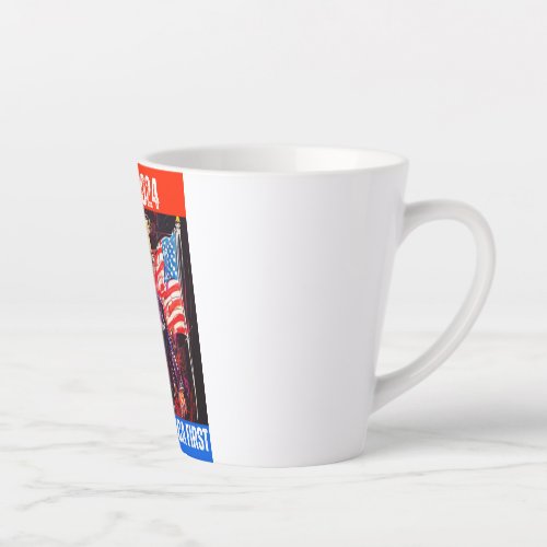 TRUMP 2024 KEEPING AMERICA FIRST LATTE MUG