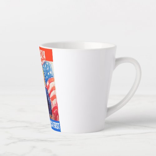 TRUMP 2024 KEEPING AMERICA FIRST LATTE MUG