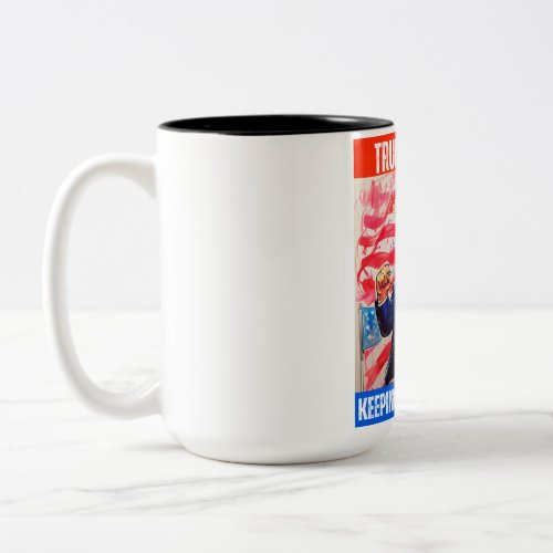 TRUMP 2024 KEEPING AMERICA FIRST Two_Tone COFFEE MUG