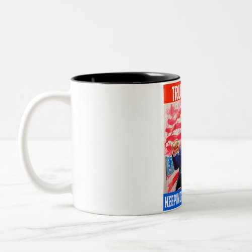 TRUMP 2024 KEEPING AMERICA FIRST Two_Tone COFFEE MUG