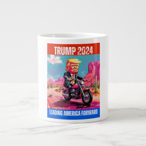 TRUMP 2024 LEADING AMERICA FORWARD GIANT COFFEE MUG