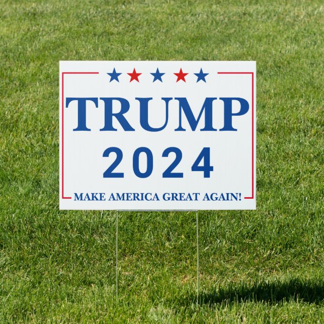 TRUMP 2024 Make America Great Again 2 sides MAGA Sign (Insitu)