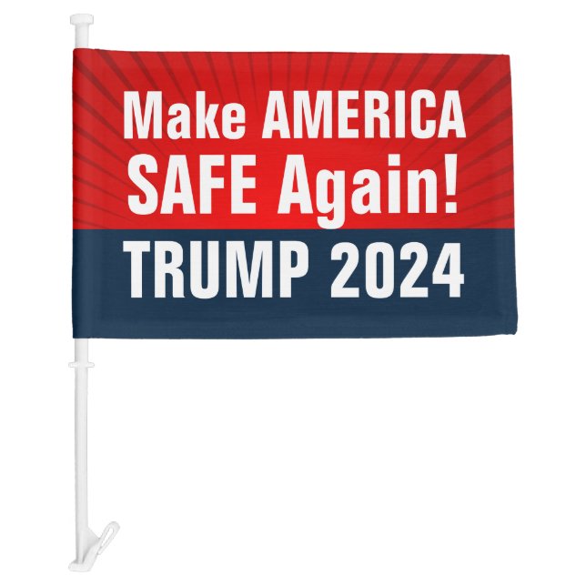 Trump 2024 Make America Safe Car Flag (Front)