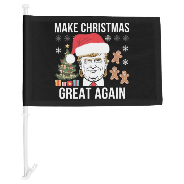Trump 2024 Make Christmas Great Again Election Car Flag (Front)