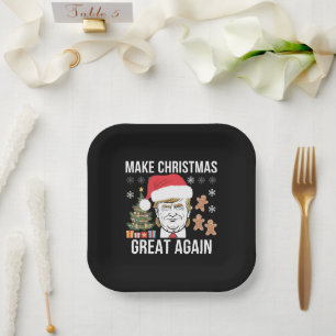 Trump 2024 Make Christmas Great Again Election Paper Plates
