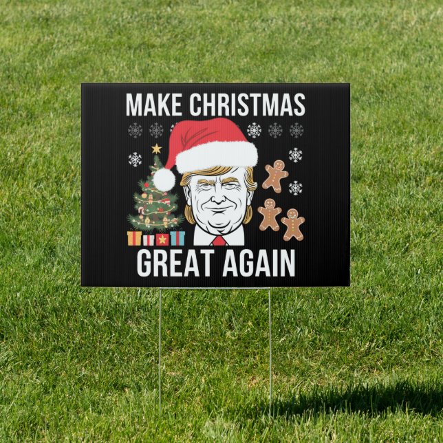 Trump 2024 Make Christmas Great Again Election Sign (Insitu)