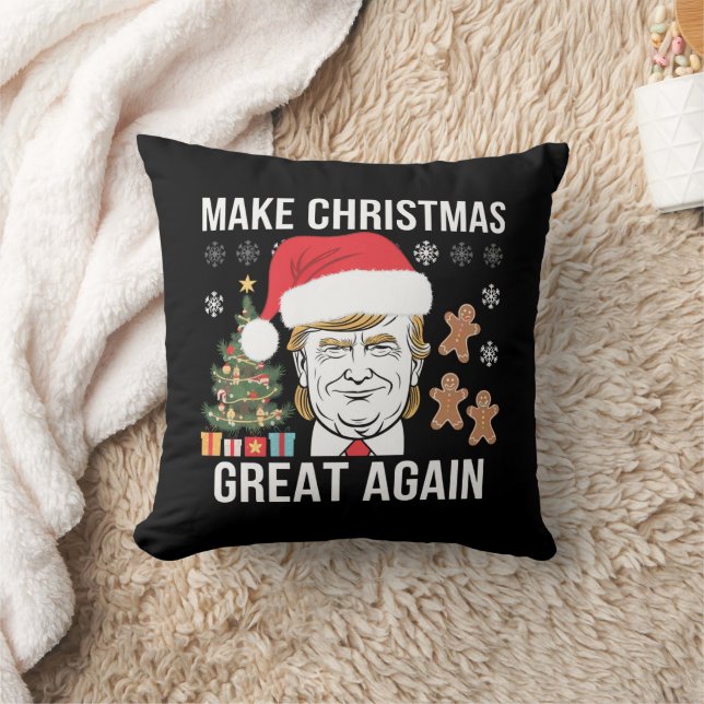 Trump 2024 Make Christmas Great Again Election Throw Pillow (Blanket)