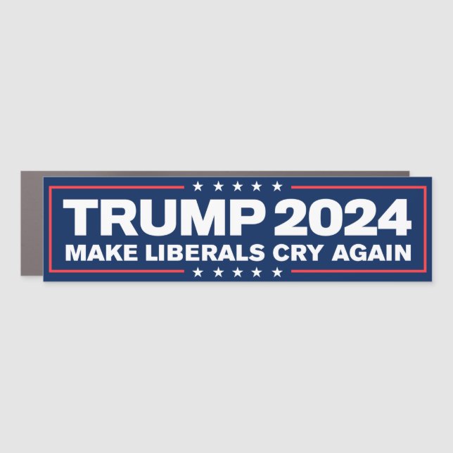 Trump 2024 Make Liberals Cry Again Bumper Car Magnet (Front)