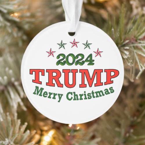 TRUMP 2024 Merry Christmas Acrylic Ornament