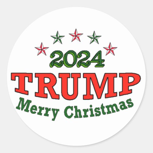 Trump 2024 Merry Christmas Round Stickers