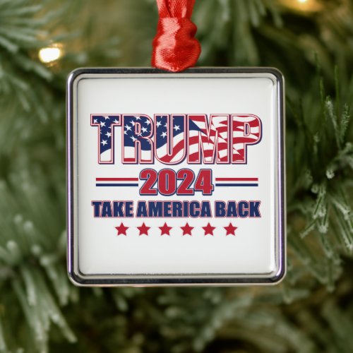 Trump 2024 metal ornament