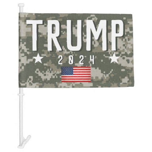 Trump 2024 Military Camo Car Flag