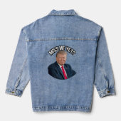 Trump 2024 Miss Me Yet? Funny Quote Denim Jacket (Back)